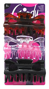 Goody Classics Large Rectangle Claw Hair Clip 3 Count (Pack of 3)