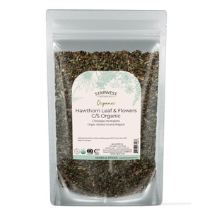 Starwest Botanicals Organic Hawthorn Leaves & Flowers - Dried Loose Leaf Herb for Tea, Natural Wellness Support for Women & Men, Cut & Sifted, Certif