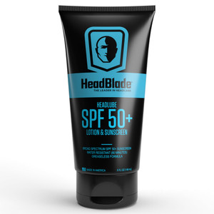 HeadBlade HeadLube SPF 50 Men's Lotion and Sunscreen - No Greasiness, Sweat Resistant, Formulated for Face, Body & Scalps - Water Resistant for 80 Mi