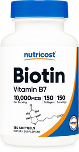 Nutricost Biotin (10,000mcg) 150 Softgels - Gluten Free, Non-GMO