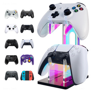 NiHome Iridescent Acrylic 2-Tier Universal Game Controller Headset Holder Stand for PS5 Xbox ONE Switch Colorful Controller Stand Gaming Accessories