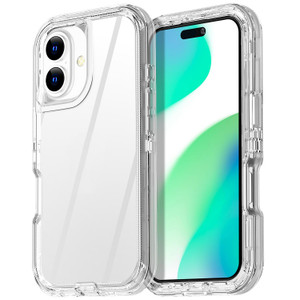 AICase for iPhone 16 Case Clear,Heavy Duty Durable 3-Layer [Not Yellowing][Military Grade Drop Protection] Shockproof/DropProof Protective Cover for