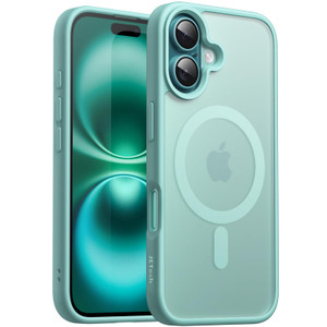 JETech Magnetic Case for iPhone 16 Plus 6.7-Inch Compatible with MagSafe, Translucent Matte Back Slim Shockproof Phone Cover (Teal)