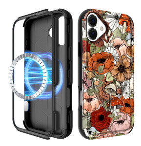 LISEVO for iPhone 16 Plus Case - Compatible with MagSafe Women Cute Girls Magnetic Plustective Phone Cover Mushroom Design Heavy Duty ShockPlusof Fun