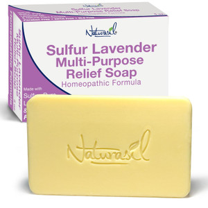 Naturasil Sulfur Lavender Soap Bar Natural Skin Treatment for Acne, Bug Bites, Warts Treatment, Viral Bumps, Nodes & Itching | for Kids & Adults |141