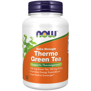 NOW Foods Supplements, Thermo Green Tea, Extra Strength, with 700 mg Green Tea and 350 mg EGCg, 90 Veg Capsules
