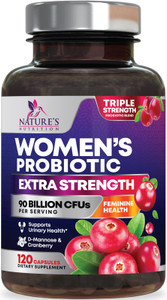Probiotics for Women - 90 Billion CFU Women's Probiotic - Targeted Women's Vaginal & Digestive Health Support Formula - 16 Strains, Cranberry, D-Mann
