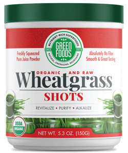 Green Foods Wheat Grass Shots, 5.3 oz - Certified Organic, Kosher, Vegan, Non-GMO, Raw, Gluten-Free, Grown