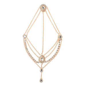 Fdesigner Wedding Hair Accessories Crystal Fashion Bride Hair Jewelry Festival Prom Hair Piece Rhinestone Headpieces for Women and Girls (Gold)