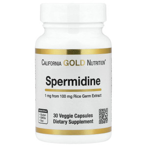 California Gold Nutrition Spermidine, Rice Germ Extract, 1 mg, 30 Veggie Capsules