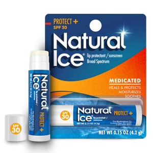 Mentholatum (R) Natural Ice (R) Sport Broad Spectrum SPF 30 Medicated Lip Balm - 12 Pack of 4.2 g Tubes
