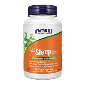 NOW Foods Supplements, Sleep with Valerian Root Extract Plus Hops, Passionflower and GABA, Botanical Sleep Blend*, 90 Veg Capsules