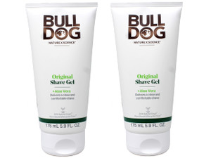 Bulldog Original Shave Gel for Men, Aloe Vera Enriched, Delivers a Close & Comfortable Shave, 95% Natural Origin, 5.9 fl oz (Pack of 2)