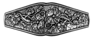 Flowers Hair Clip, Hand Crafted Metal Barrette Made in the USA with a Large 80mm Clip by Oberon Design