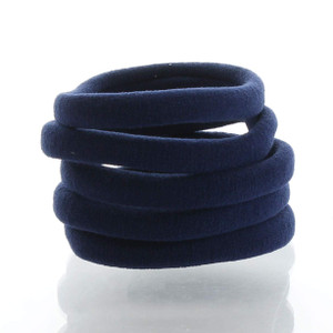 My Lello Large Thick Premium Elastic Ponytail Holder Seamless Hair Bands Navy Blue 100pcs