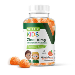 Viteey Zinc for Kids Gummies 10mg, with Vitamin C & Echinacea - Immune Support, Powerful Natural Antioxidant, Kids Zinc Vitamin Supplement - Vegan, G