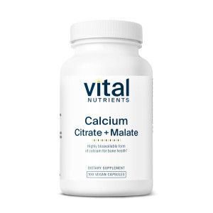 Vital Nutrients - Calcium (Citrate/Malate) - Most Bioavailable Form of Calcium - 100 Vegetarian Capsules per Bottle - 150 mg