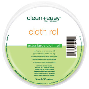 Clean + Easy Extra Large Cloth Wax Strips Roll  Non-Woven Epilating Roll for Hair Removal, Muslin Wax Strips for Body & Legs, 50 Yards