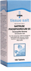 UNDA Natrium Phosphoricum 6X (Salt) - Homeopathic Remedy Supports Temporary Relief of Mild Indigestion Symptoms - 100 Tablets