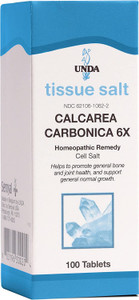 UNDA Calcarea Carbonica 6X | Homeopathic Remedy Supports Bone and Joint Health and Normal Growth | 100 Tablets