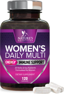 Multivitamin for Women - with Vitamins A, C, D, E, B6, B12, Zinc, Calcium & Magnesium, Womens Daily Multi Vitamin Multimineral Supplement for Bone He