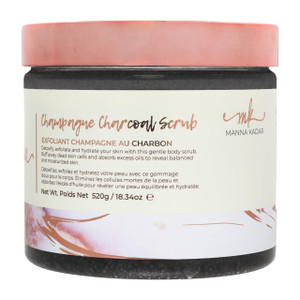 Manna Kadar Beauty Champagne Charcoal Scrub, 18.34 Oz - Detoxify, Exfoliate, Hydrate, Moisturize, Restore Skin, Gentle Body Scrubs, Leaves Skin Polis