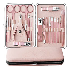 Manicure Set Men, Manicure Set Professional 18 Pcs Mens Grooming Kits Aceoce Stainless Steel Nail Care Tools with Luxurious Travel Case Pedicure Kit