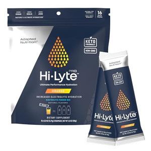 Adapted Nutrition Hi-Lyte Pro Hydration Packets - 16 Individual Drink Packets | Orange | Flavored Electrolyte Powder Packets | Sugar-Free, Zero Carb,