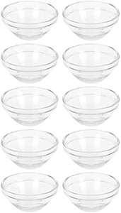 RCFINE Facial Bowl Cosmetic Mix Bowl Clear Glass Facial Masks Mixing Bowl DIY Mix Bowl for Home Salon Spa Face Skin Applicator Bowl (10 PCS)