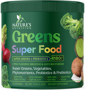Greens Powder Superfood - Premium Organic Super Greens Juice Powder - Packed with Probiotics, Wheat Grass, Enzymes, Spirulina, Chlorella for Digestiv
