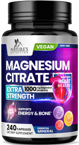 Magnesium Citrate Supplement Pills 1000mg - 3X Strength Magnesium Supplements for Bone, Muscle, Heart, Nature's Sleep Support for Men & Women, Vegan
