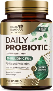 Probiotics 50 Billion CFU + 10 Strains - Max Absorption Daily Probiotic for Women & Men, Lactobacillus Blend for Immune Support, Prebiotics for Diges