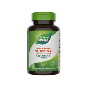 Nature's Way Extra Strength(1) Vitamin C with Rose Hips, Supports Immune Health*, Collagen Production*, High Potency Vitamin C, 100 Capsules (Packagi