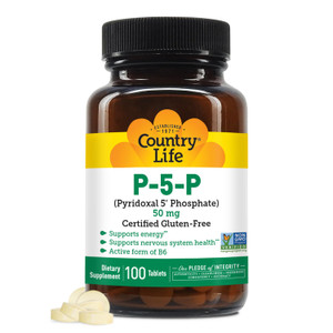 Country Life P-5-P Vitamin B6  Bioavailable Pyridoxal-5-Phosphate Supplement for Energy, Nervous System Support, and Red Blood Cell Growth  Certifi