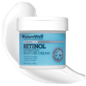 NATURE WELL Clinical Retinol Advanced Moisture Cream for Face, Body, & Hands, Boosts Skin Firmness, Enhances Skin Tone, No Greasy Residue, 10 Oz (Pac