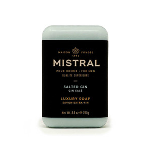 Mistral Salted Gin Luxury Bar Soap for Men | Mens Natural Soap Bar | Paraben, Phthalates Free | Moisturizing & Triple-Milled Natural Soap for Men -