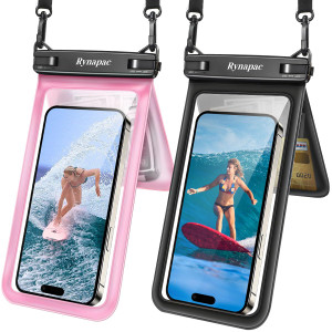 Rynapac Waterproof Phone Pouch, [Up to 8.5''] Double Space Waterproof Phone Case with Lanyard for iPhone 17 16 15 Pro Max Galaxy S25 Ultra, Cellphone