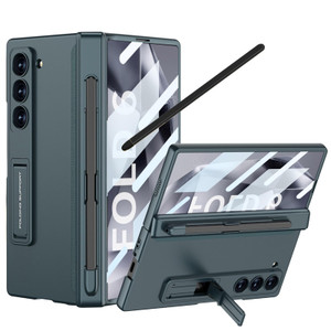 YQODSZ for Samsung Galaxy Z Fold 6 Case with S Pen Holder + Slim Stylus, All-Inclusive Phone Case Kickstand with Hinge Protection Screen Protector Pe