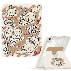 Case for iPad mini 7th/6th Generation 360 Rotating, Case for iPad mini 7 (A17 Pro)/Mini 6 Vertical Stand Cover with Pencil Holder Clear Back Auto Wak