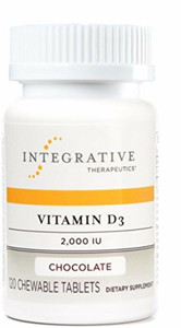 Integrative Therapeutics Vitamin D3 2,000 IU - Vitamin D for Bone Health* - Supports a Healthy Immune System* - Gluten-Free & Dairy-Free - Chocolate