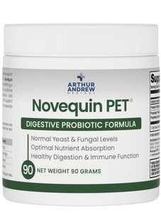 Arthur Andrew Medical, Novequin PET, Digestive Probiotic Formula for Pets, Prebiotics, Probiotics, and Enzymes, Non-GMO, 90 Grams (90 Servings)