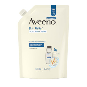 Aveeno Skin Relief Body Wash Fragrance-Free + Triple Oat Formula, Gentle Daily Cleanser for Sensitive Skin Leaves Itchy, Dry Skin Feeling Soothed & M