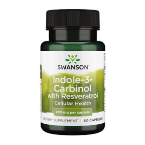 Swanson Indole-3-Carbinol with Resveratrol - I3C Supplement Promoting Cellular Protection - Natural Supplement to Help Maintain Healthy Hormone Balan