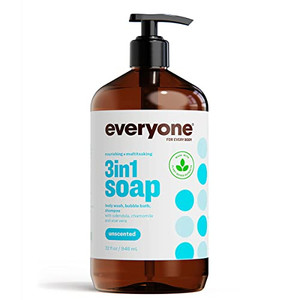 Everyone 3-in-1 Soap, Body Wash, Bubble Bath, Shampoo, 32 Ounce (Pack of 1), Unscented, made for Men and Women