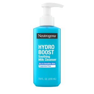 Neutrogena Hydro Boost Face Wash Soothing Milk Cleanser, Fragrance Free Hydrating Facial Cleanser With Hyaluronic Acid, Sensitive Skin Face Wash & Ma