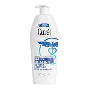 Curel Daily Healing Body Lotion for Dry Skin, Dermatologist Recommended Hydrating Body Lotion with Advanced Ceramides Complex, 13 Oz