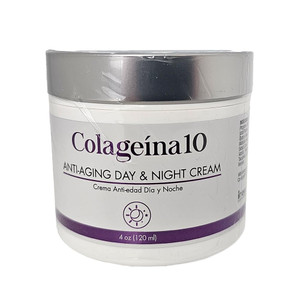 Colageina 10 Anti-Aging Day and Night Cream 4oz, Crema Facial Anti-Edad de Dia y Noche 120ml