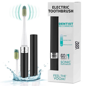 Voom Sonic Go 1 Series Travel Electric Toothbrush | Travel Toothbrushes - Battery Operated Toothbrush for Adults & Kids, Dentist Recommended Toothbru