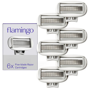 Flamingo Women's Original Razor Blade Refill Cartridges for Women - 6 Count - 5-Blade Shaving Razors for Women