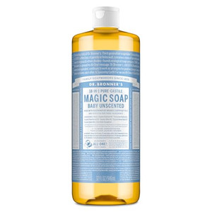 Dr. Bronners - Pure-Castile Liquid Soap (Baby Unscented, 32 Ounce)